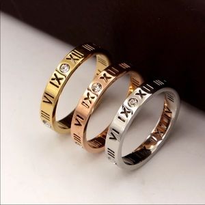 Gold Roman numerals ring